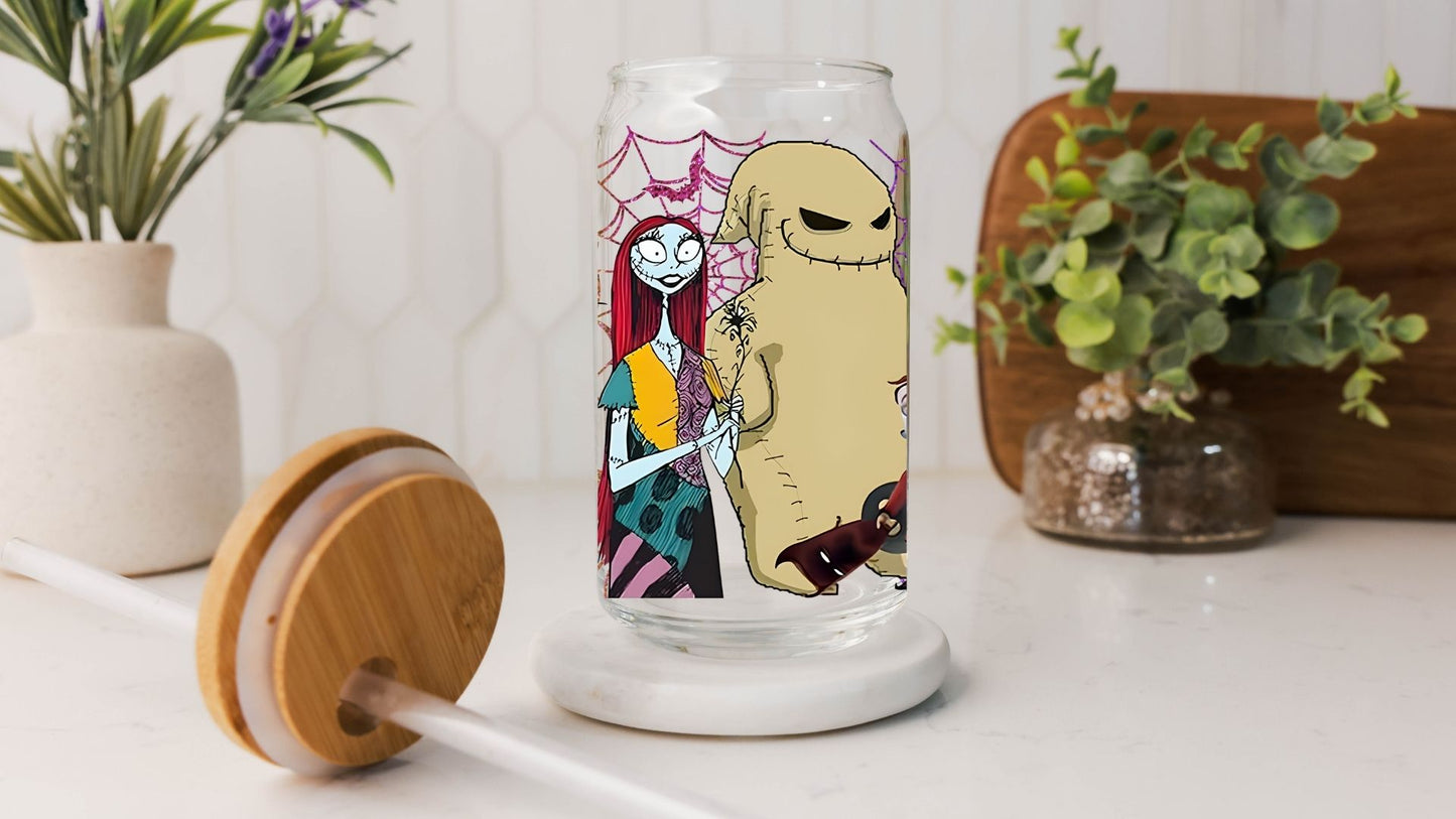 Nightmare Before Christmas 16 oz Glass Tumbler