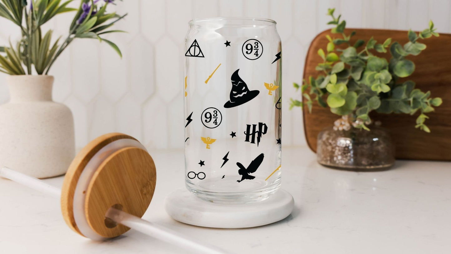 Harry Potter 16 oz Glass Tumbler