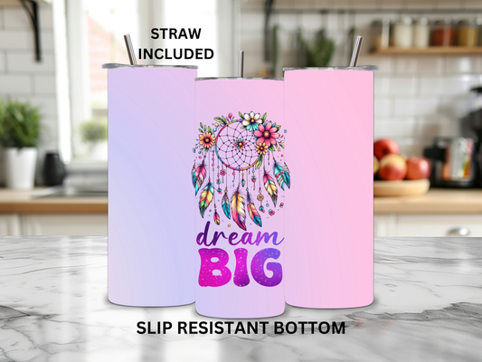 Dream Big Floral Dreamcatcher Tumbler