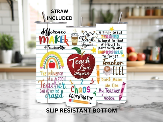 Inspirational Teacher-Themed Tumbler