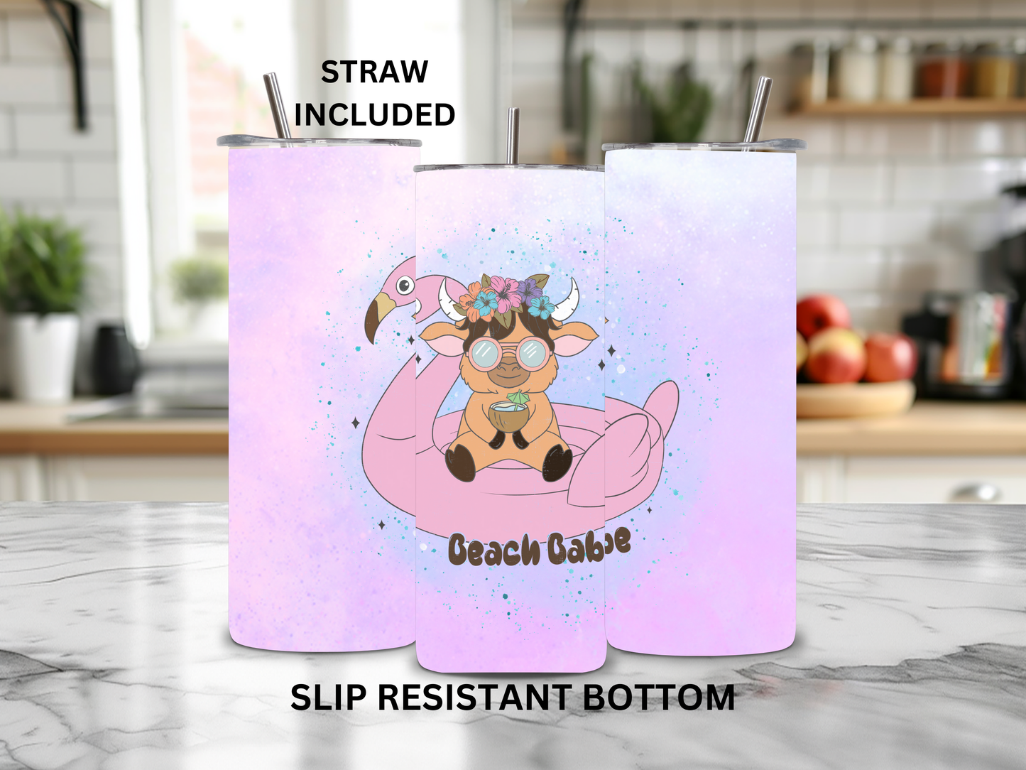 Beach Babe Flamingo Tumbler