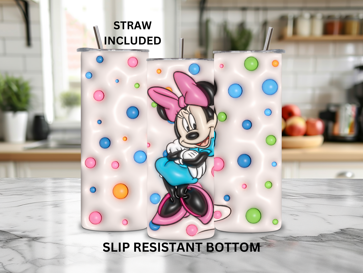 Charming Minnie Mouse Polka Dot Tumbler