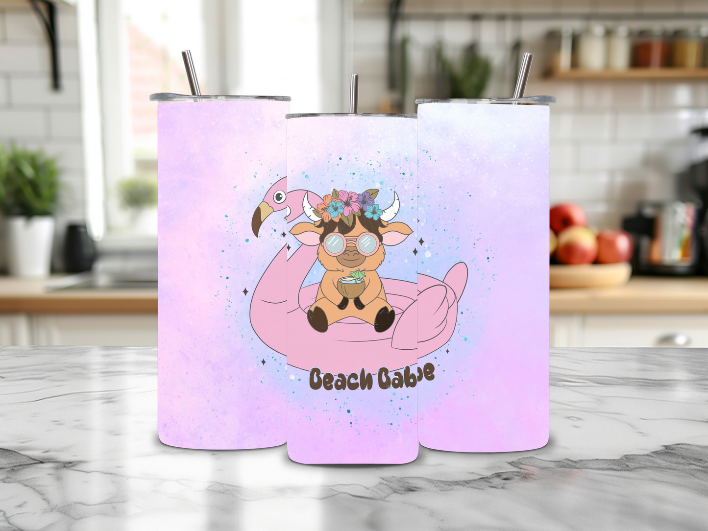 Beach Babe Flamingo Tumbler