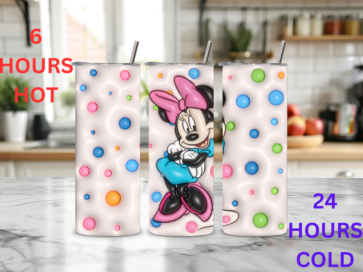 Charming Minnie Mouse Polka Dot Tumbler